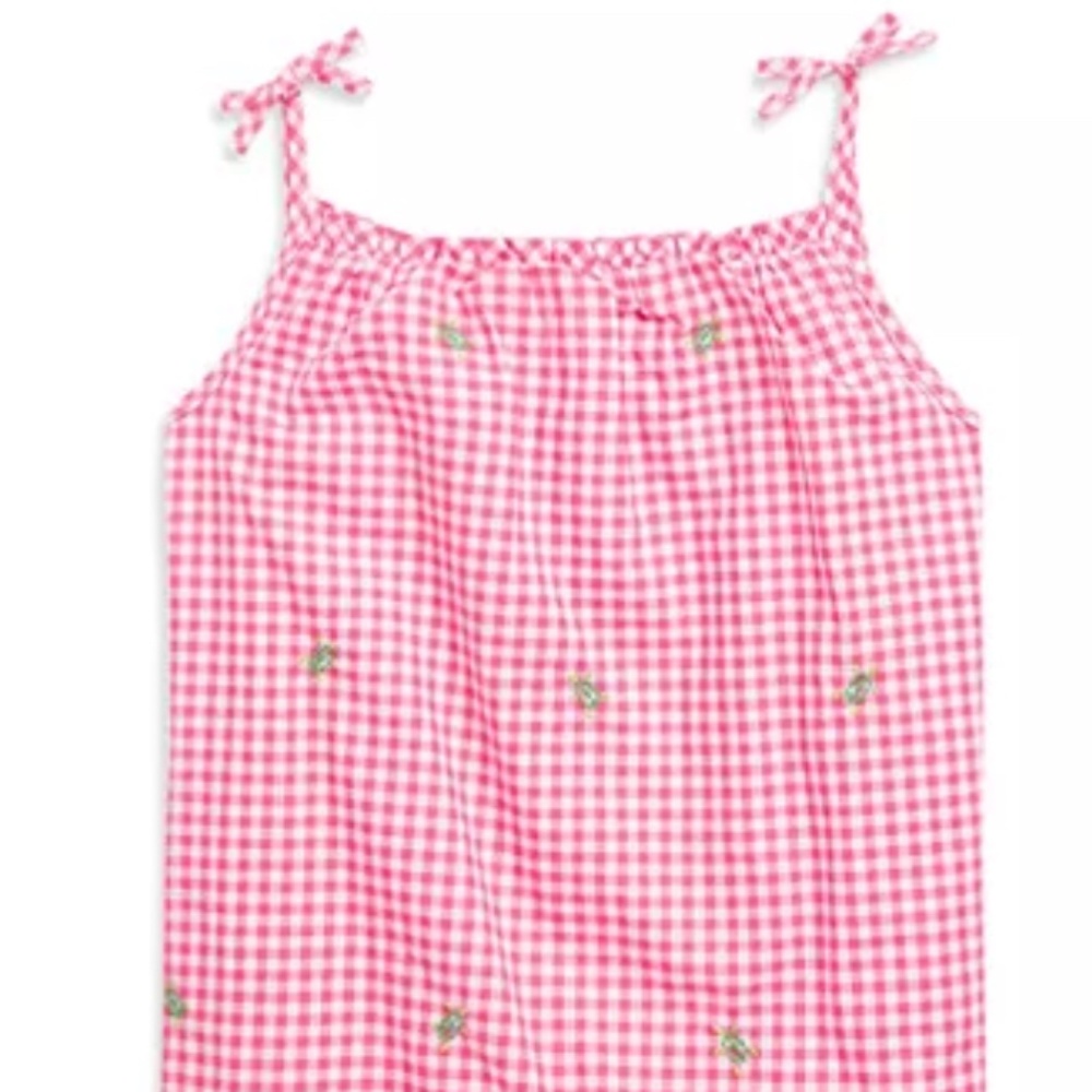 Ralph Lauren Girls' Turtle Cotton Poplin Bubble Shortall